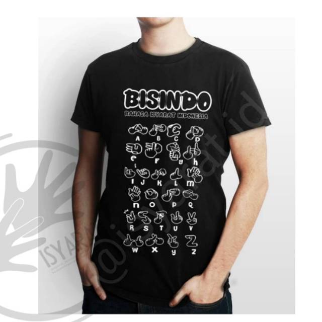 Kaos BISINDO PO abjad depan isyarat. Id produk Tuli Pati