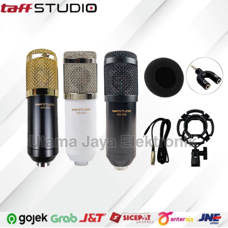 Paket Komplit Mic BM800 Soundcard V8 bluetooth Stand Holder D6 Pop Filter Shield Rekaman Terbaik