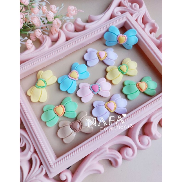 (10pcs) Clay Big Bowtie Love