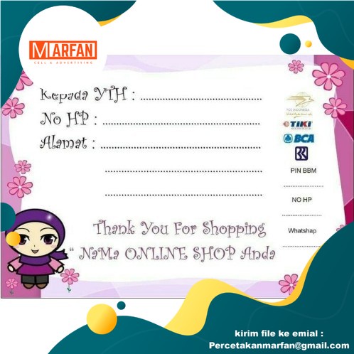 

Cetak label pengiriman stiker cromo / kromo murah meriah