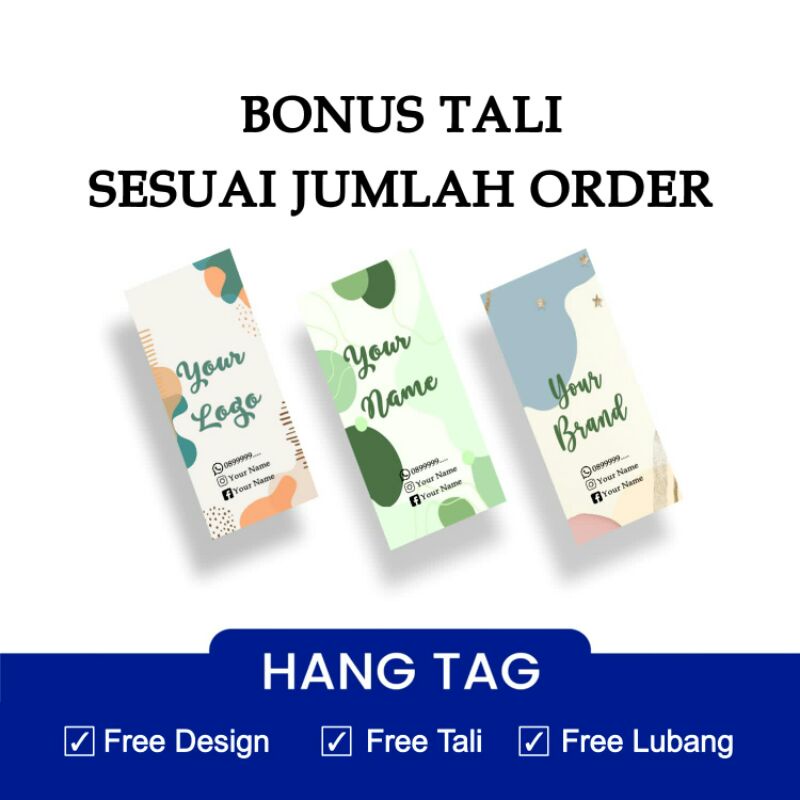 

hang tag baju hangtag custom hantag murah handtag free tali