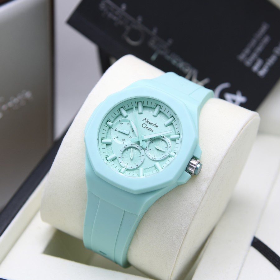 [Free Baterai] JAM TANGAN WANITA ALEXANDRE CHRISTIE AC 6590 RUBBER ORIGINAL GARANSI RESMI 1 TAHUN