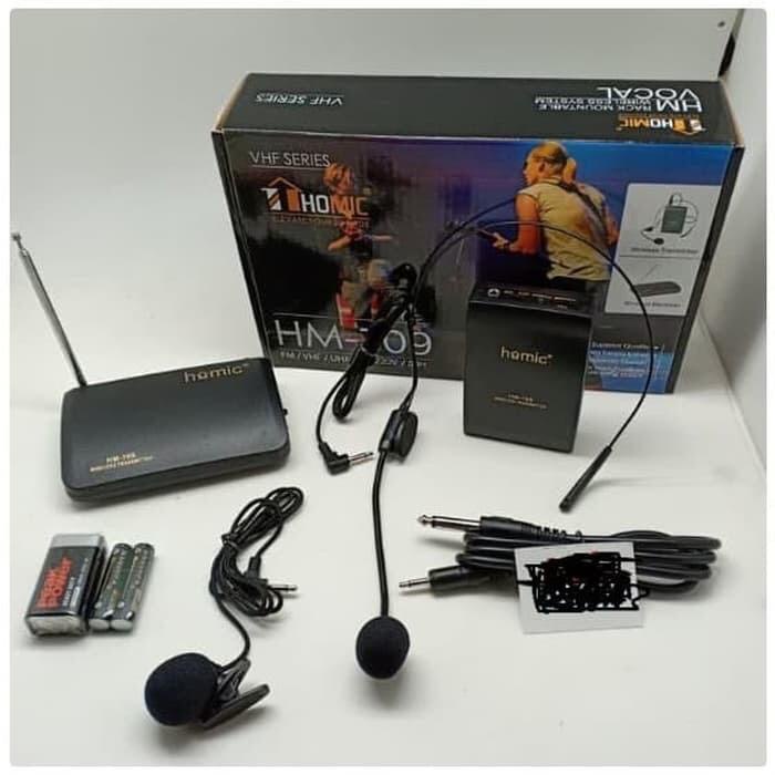 Mic Wireless Homic MH-709 Plus Headset - Mikrofon Clip On Wireless - Microphone Wireless - Microphone Headset