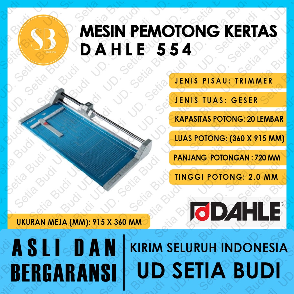 

Mesin Pemotong Kertas DAHLE 554 Asli dan Bergaransi