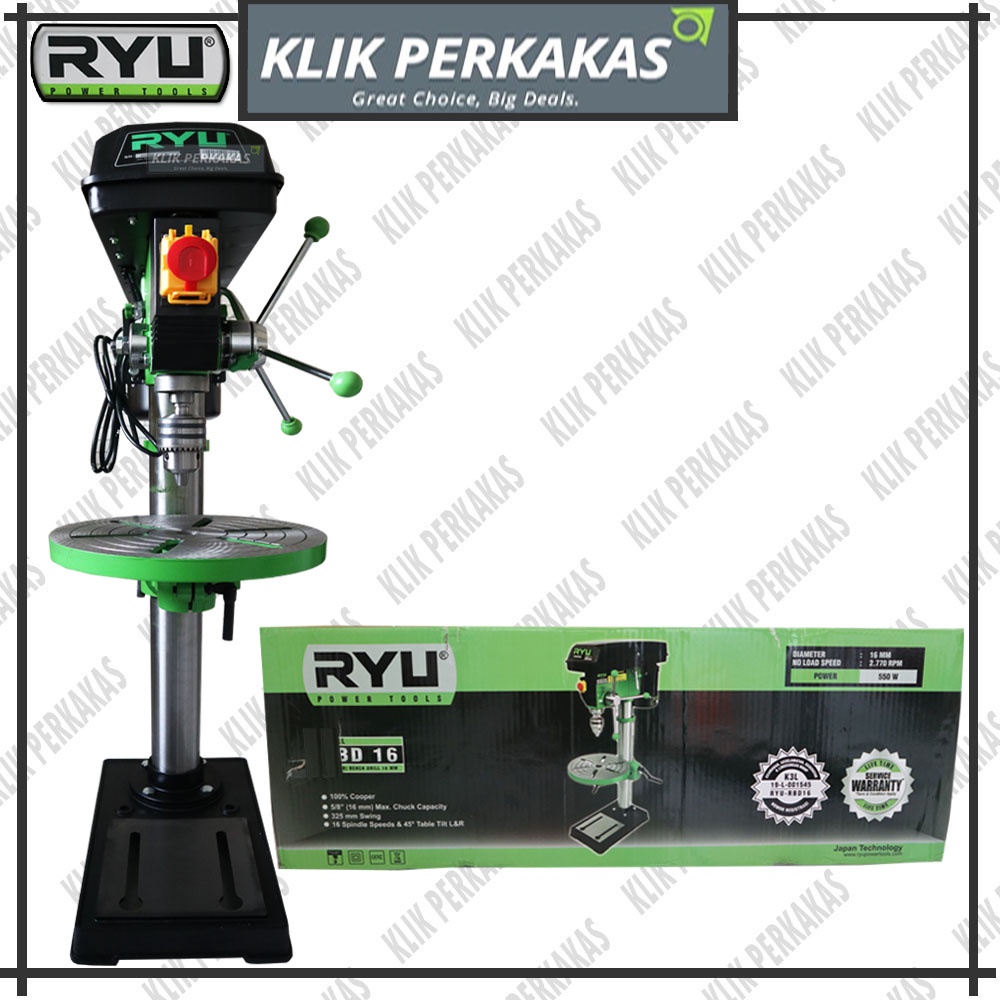 RYU RBD16 MESIN BOR DUDUK 16MM RBD 16 BENCH DRILL 16 MM