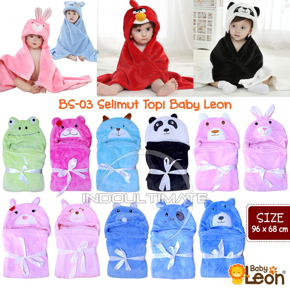 Selimut Bayi Topi BS-03 Selimut Anak Lembut Flacee Baru Lahir Newborn Alas Kain Bedong Bayi