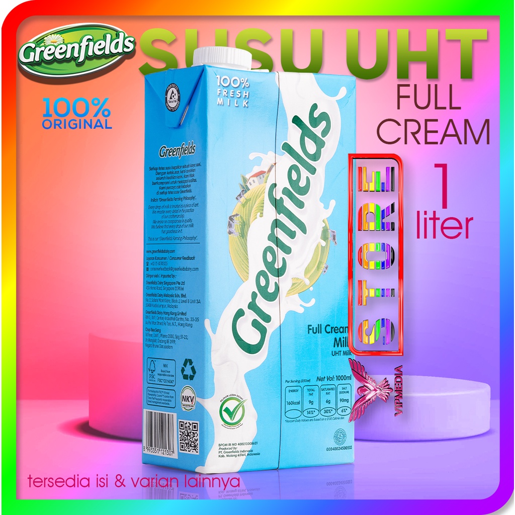 

Susu GREENFIELDS UHT - Full Cream - 1 Liter