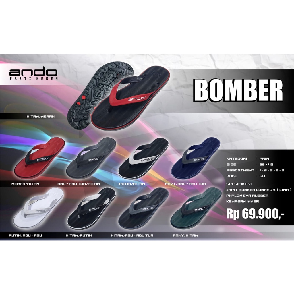 sandal pria ando Bomber (sandal jepit)