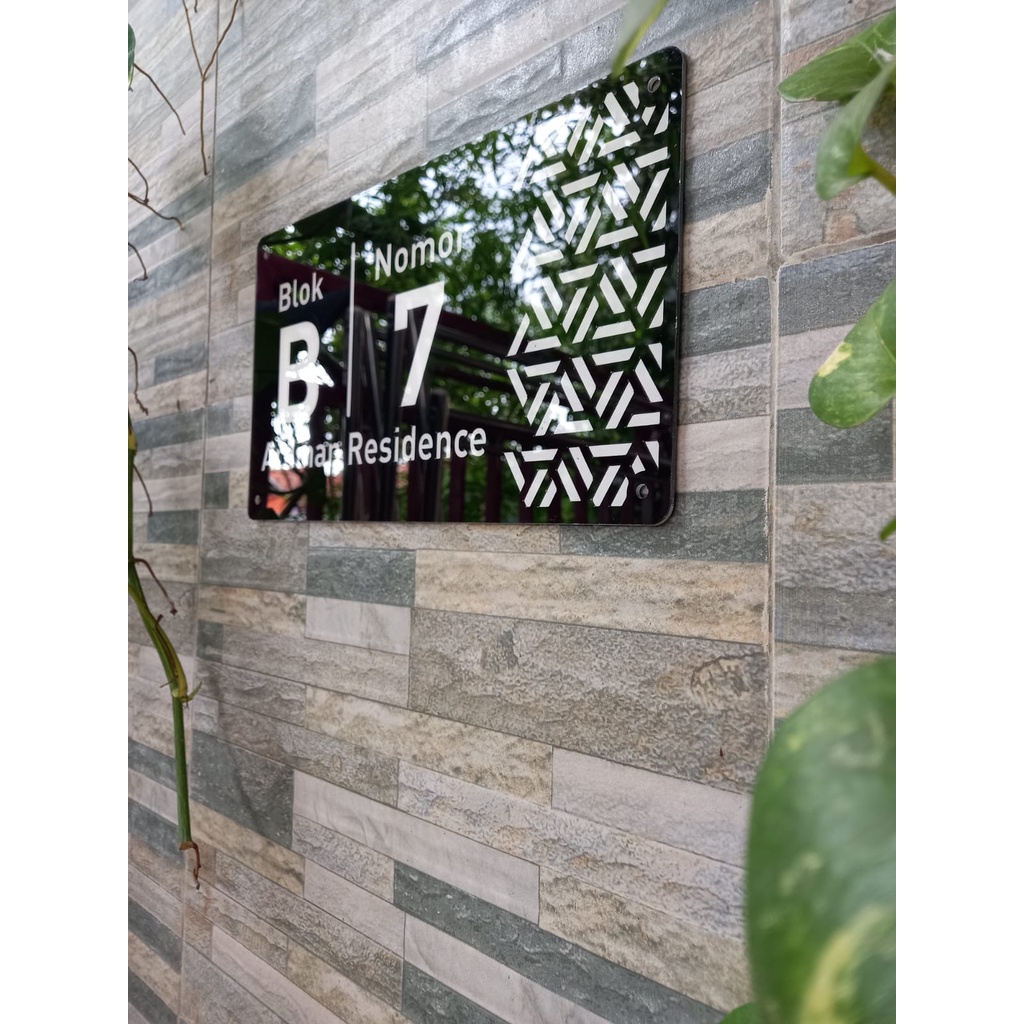 Papan NOMOR RUMAH | No rumah acrylic  akrilik type aesthetic minimalis modern 30 cm x 18 cm