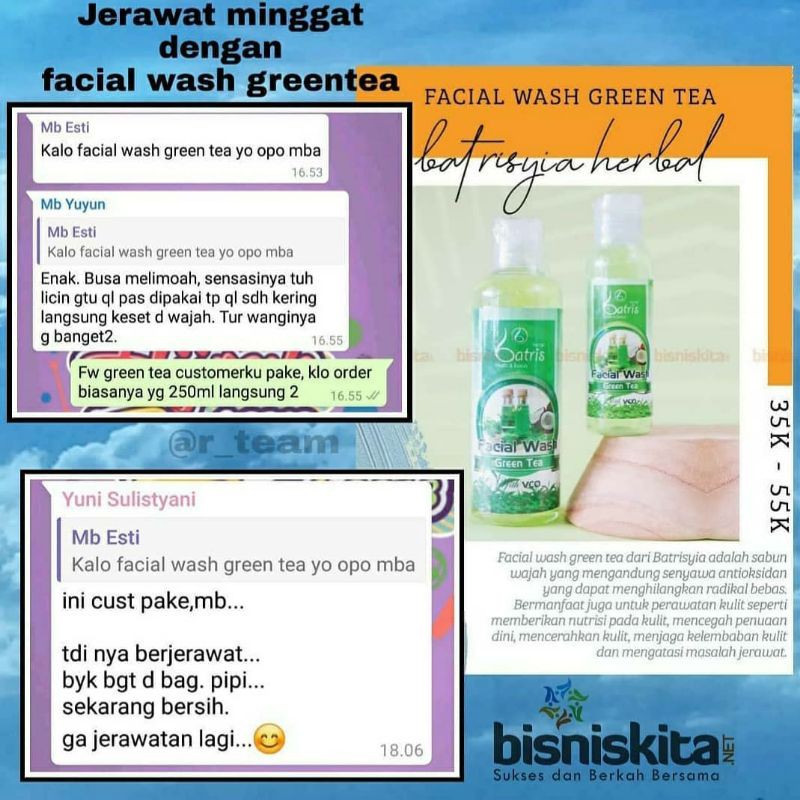 (BISA COD) FACIAL WASH GREENTEA BATRISYIA / FACIAL WASH UNTUK JERAWAT