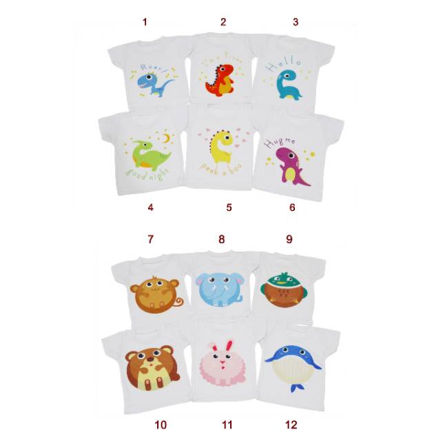 Kaos Oblong Bayi Bergambar size XL/Kaos Bayi