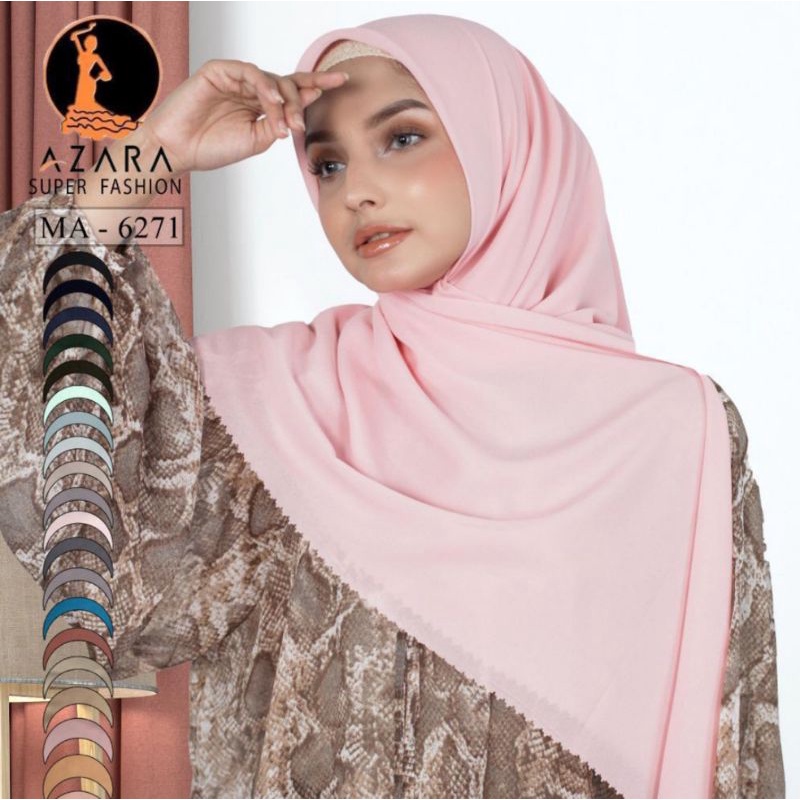 Azara Kerudung Segiempat Lacercut Ceruty Babydoll Premium 110X110 CM