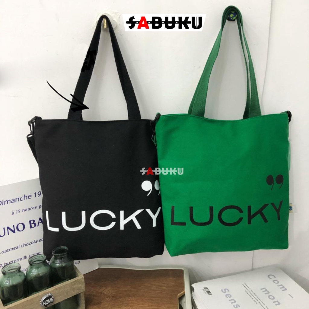 Tas Tote Bag Wanita Pria Bahan Kanvas Resleting Pria Wanita Remaja Tote Bag fashion Korean -263