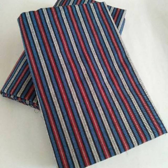 Kain Tenun Lurik Biru Lirik Merah Putih Shopee Indonesia