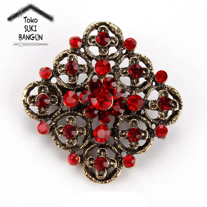 BRK 020-022 Bros Pin Bunga Wanita Jilbab Hijab Flower Brooch Women