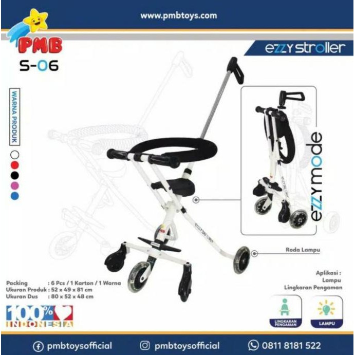 PMB Ezzy Stroller S06 - Mini Trike Stroller Anak Travelling