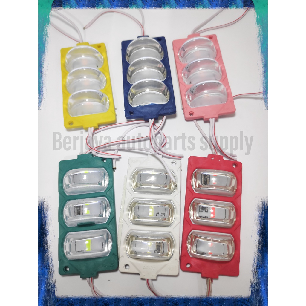 Lampu LED 3 Mata Terang 12 Volt 24 Volt / LED Variasi Mobil Truk Bus