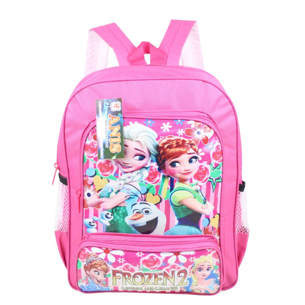 TAS ANAK FROZEN Pink Cantik Berkualitas SD TK PAUD Terbaru Fashionable Ransel Cewek Lucu Bagus
