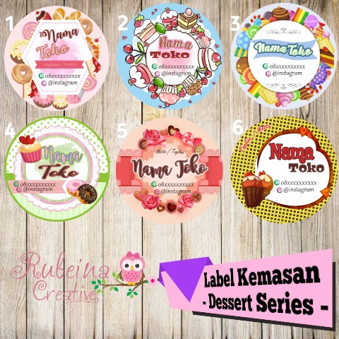

(1 pack) Label Kemasan Produk / Toples Kue Kering Sweets Series