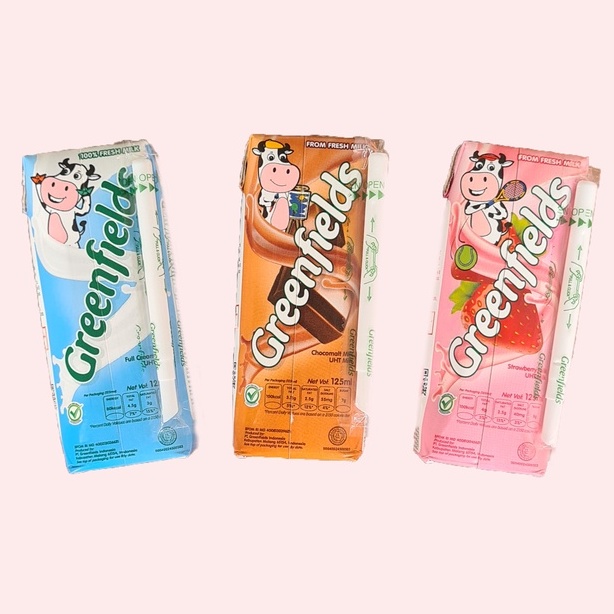 Susu Greenfields UHT 105 ml Full Cream Coklat Strawberry Milk | Greenfield 105ml