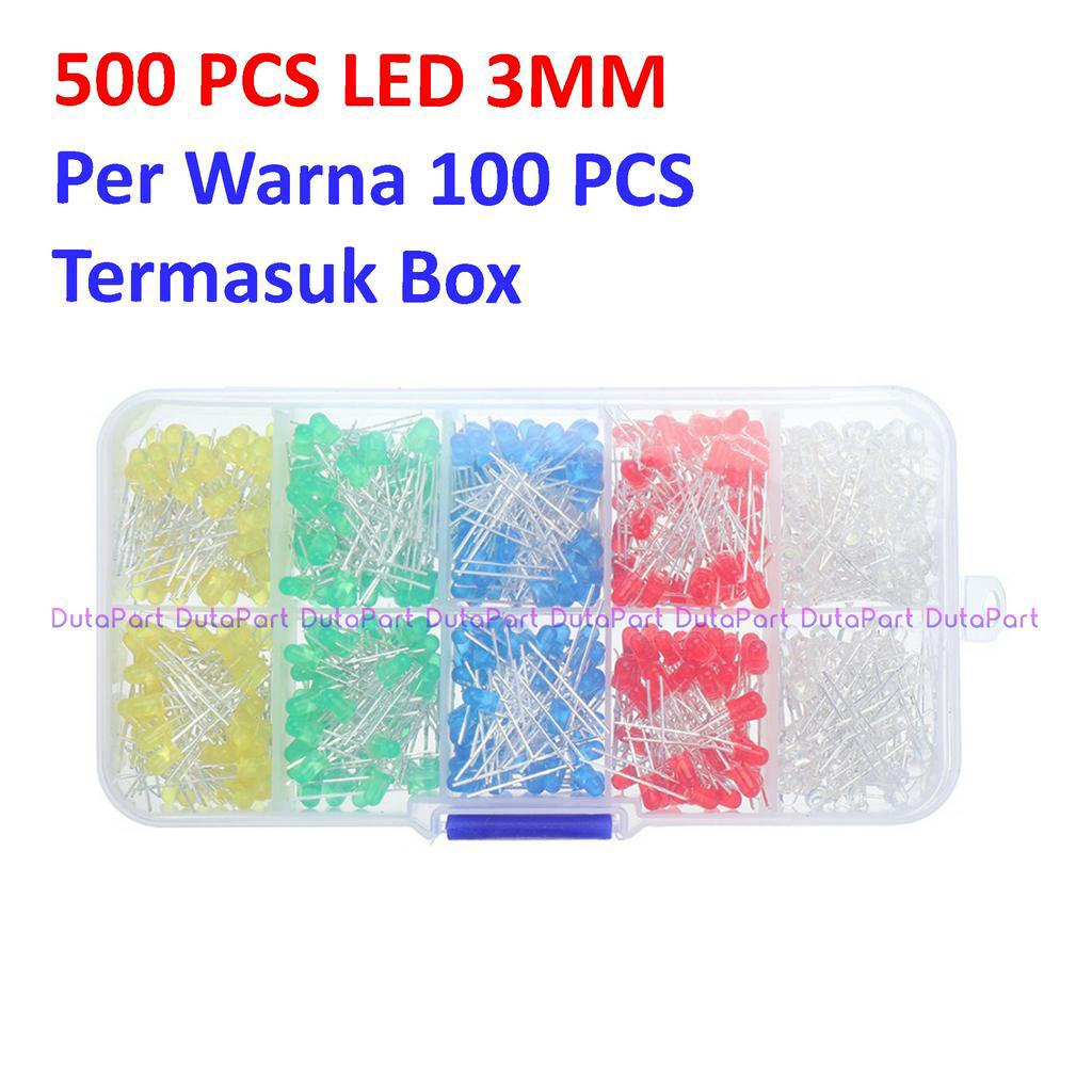 500 PCS LED 3mm 5 WARNA TERMASUK BOX F3 LED Dioda KUALITAS BAGUS