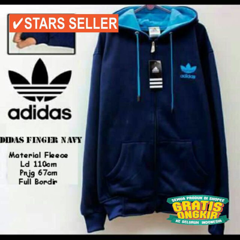 JAKET TERLARIS PRIA REMAJA TEBAL BOLAK BALIK / Adidas Finger Navy