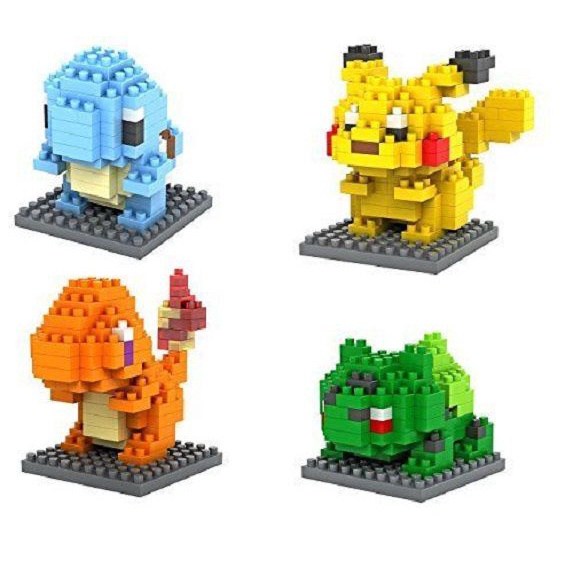 Nano Block Pokemon DIY Figure Model Berlian Mainan Blok Pikachu Potongan Plastik Blok Hadiah