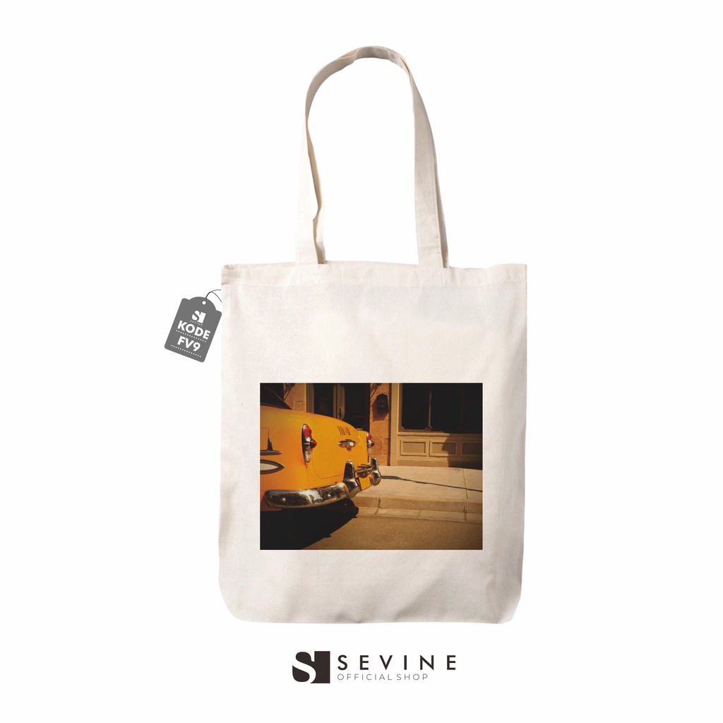 Sevine Totebag Tas Tote Bag Resleting Laptop Wanita Drill Vintage Retro - FV