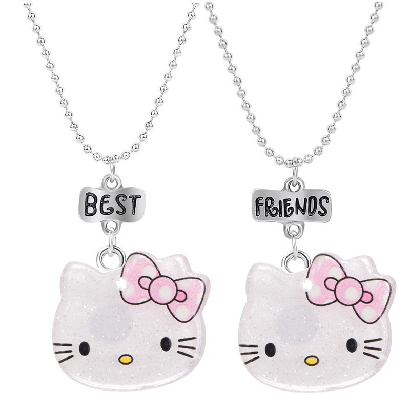 Lucu Hello Kitty Buddy Pendant Baru Gadis Hati Kalung Versi Korea Aksesoris Populer