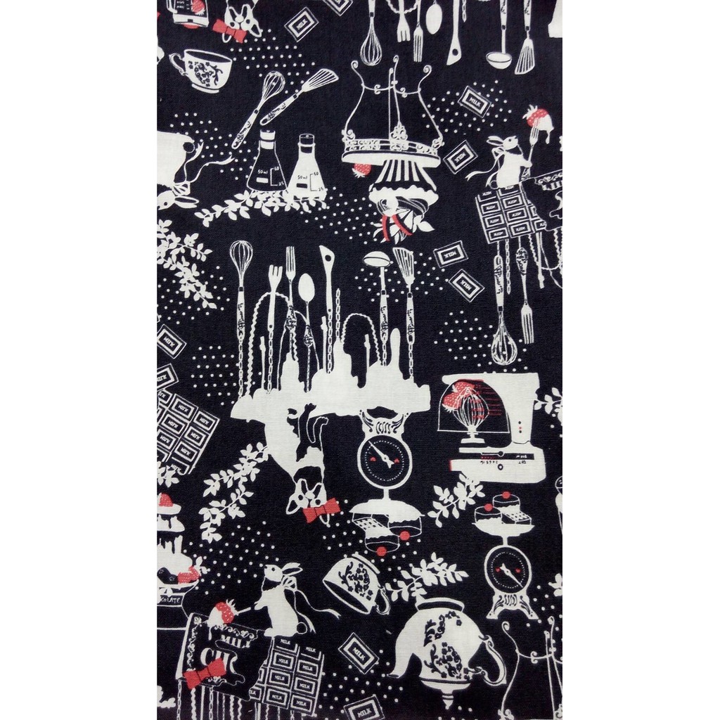 Kain Linen impor motif Kiitchen