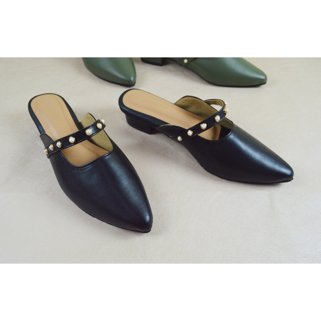 AURELL - Aileen Mules Wanita Hak 3cm Bigsize 41-46 Garansi 60 Hari
