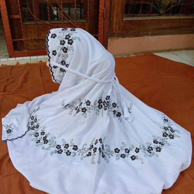 Mukenah Bordir Terusan / mukenah terusan / mukenah cantik / mukenah