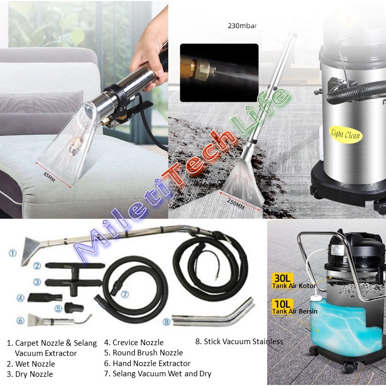 Vacuum Extractor LC-30SC 30Liter Carpet Cleaner for Karpet Sofa Mattress Jok Mobil DLL