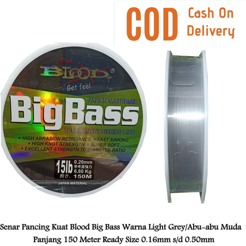 Senar Pancing Kuat Blood Big Bass Warna  Light Grey Abu  abu  