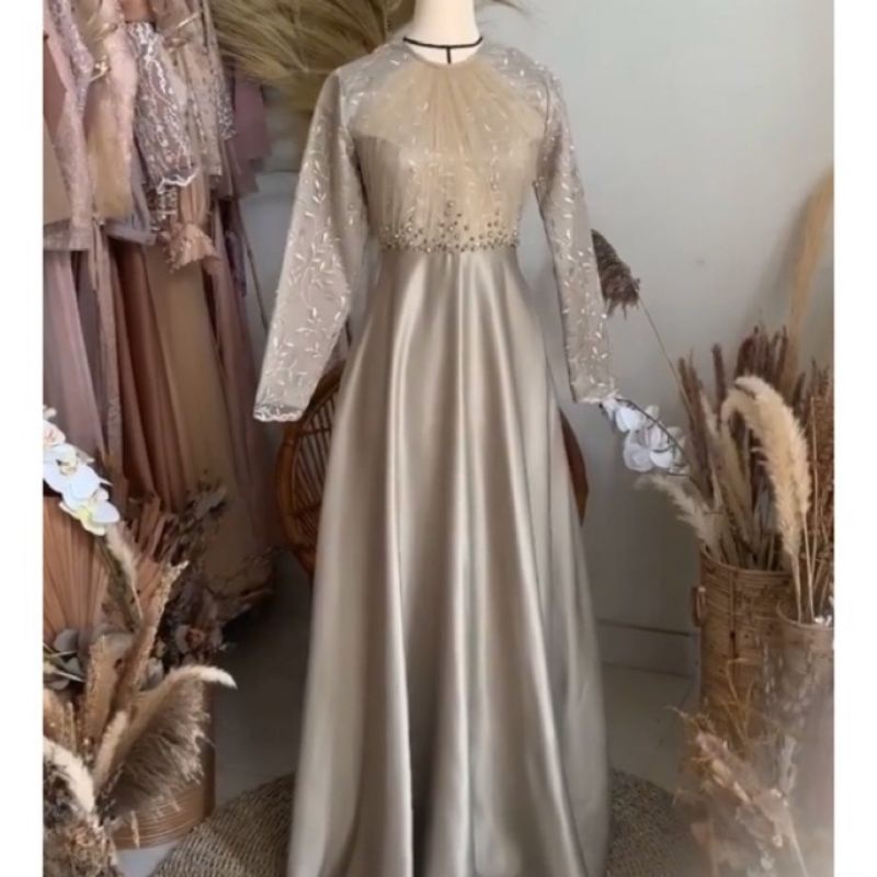 Promo ✓✓ Rania dress _ GAUN MUSLIMAH - GAUN PESTA MUSLIMAH - GAUN WISUDA - GAUN LAMARAN - GAUN KONDA