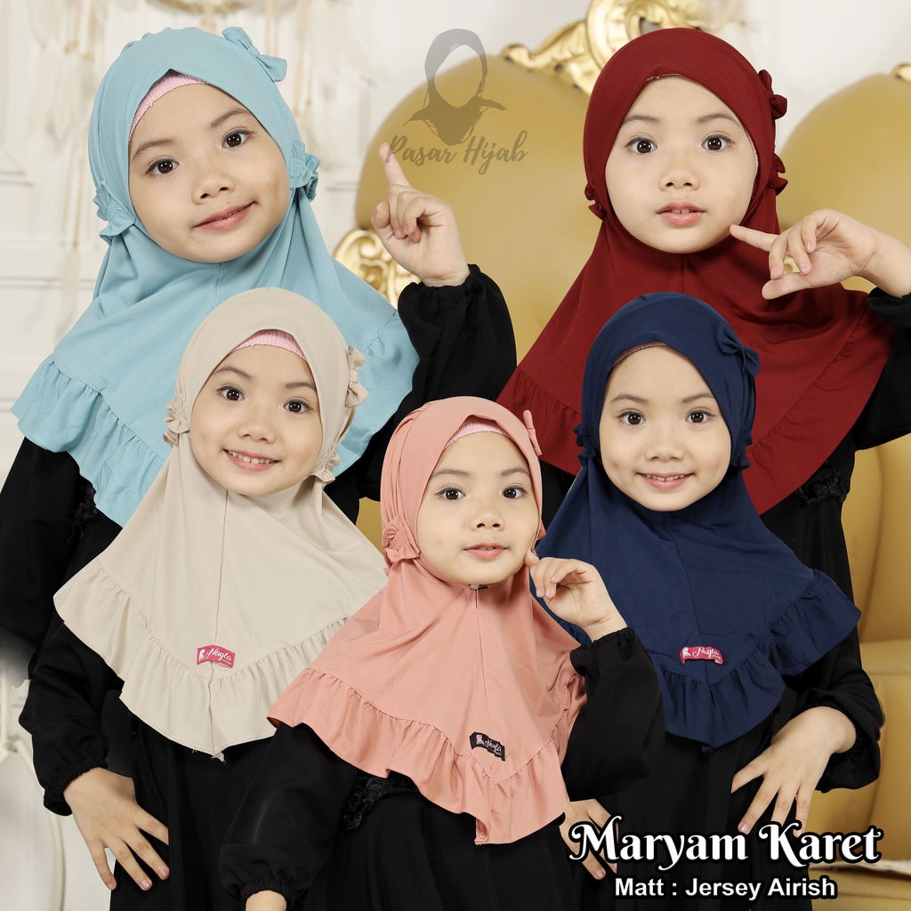 Jilbab Anak Maryam Karet Kerudung Anak Jersey Premium Pasar Hija'b