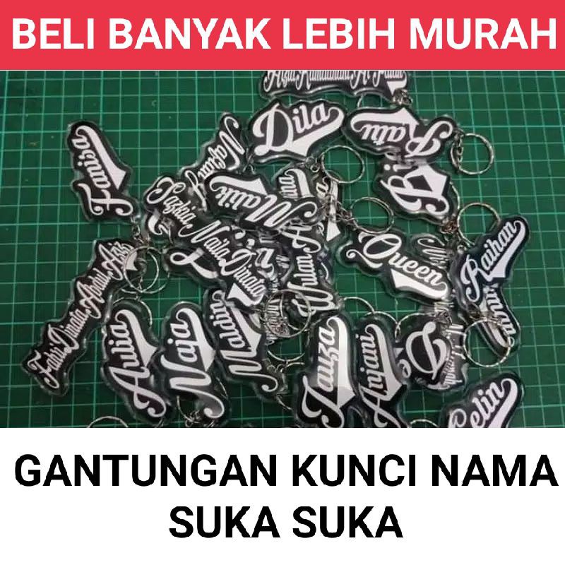Gantungan Kunci Nama gantungan Kunci Akrilik keychain nama