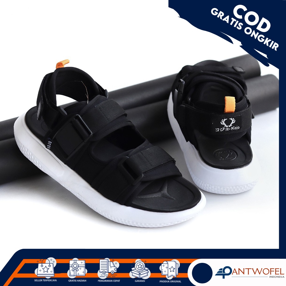 PTW X AKRA - Sendal Slide Kasual Unisex Pria Wanita Slip On Ukuran 39 - 43 Warna Hitam - Sandal Selop Velcro Casual Cewek Cowok Santai Anti Slip/Anti Licin Hangout Nikahan Lamaran Undangan Kondangan Fladeo