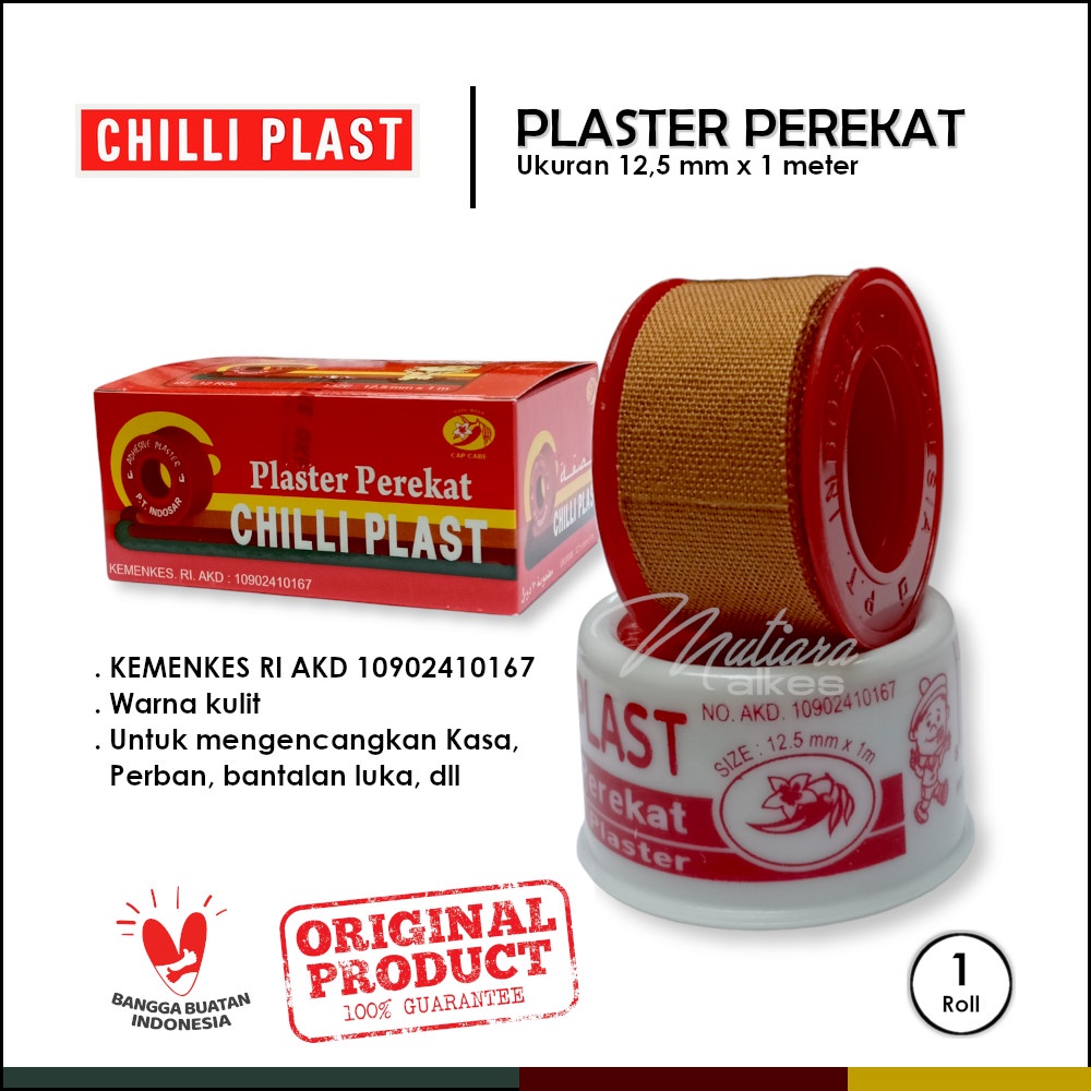 (MUTIARA ALKES)ZINC - Chili Plast - Plester Perekat Rol - Plaster Chiliplast Kain Coklat - Plester Chiliplast - 100% ORIGINAL