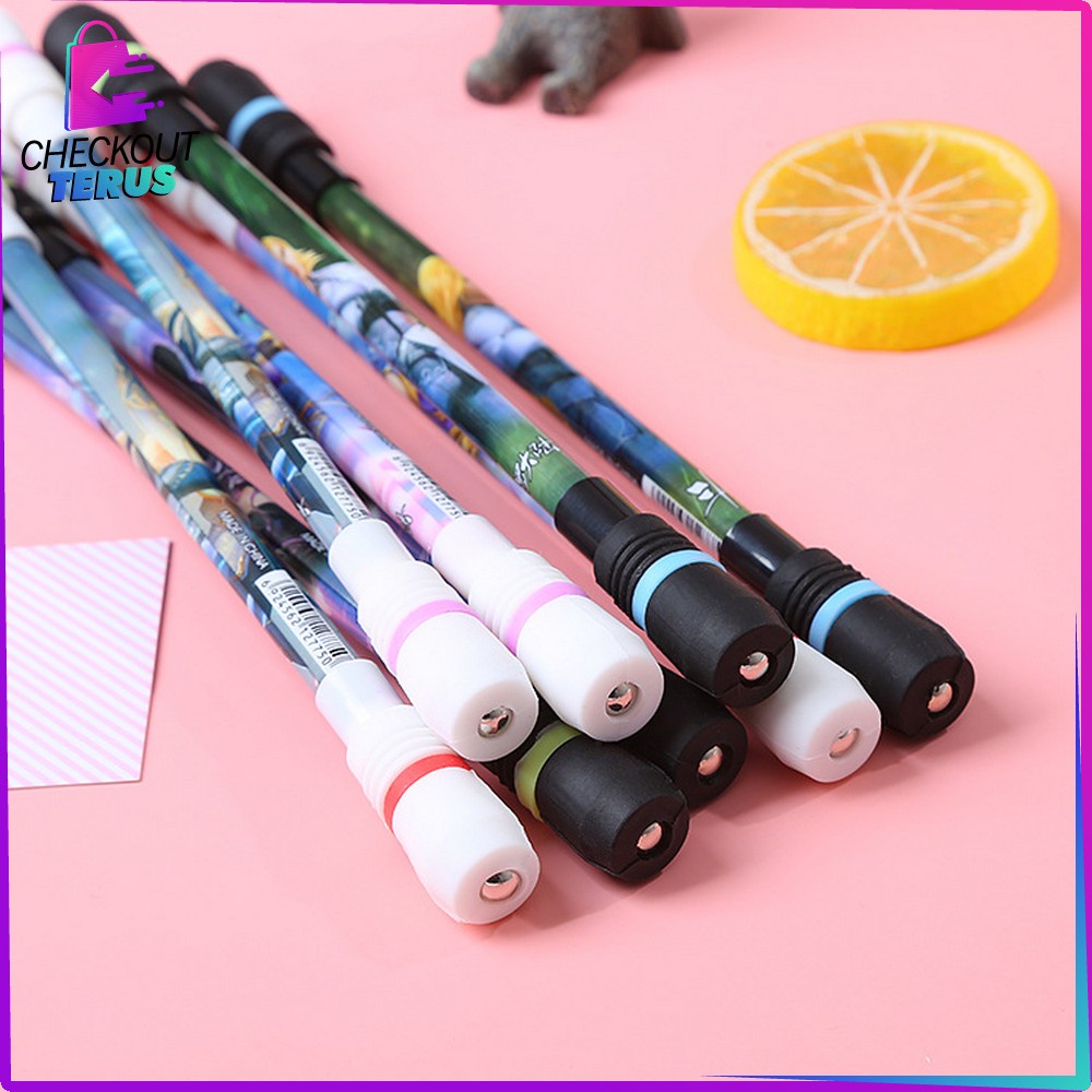 CT A38 Pena Pulpen Putar Mainan Anak Pen Spinner Balance Pulpen Putar Karakter Anti Stress Alat Tulis Pulpen Jel