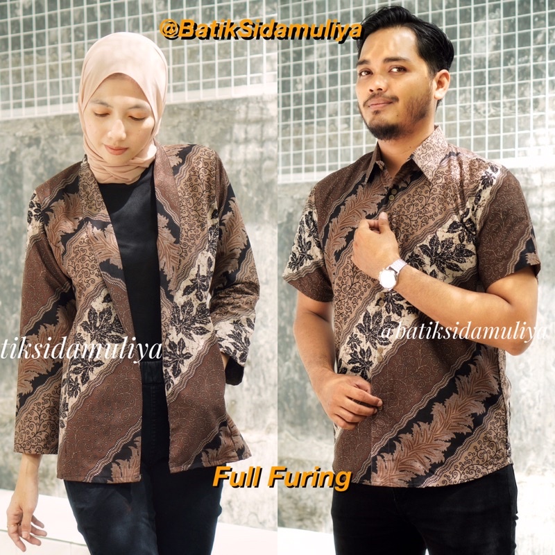 Batik Couple Modern Slimfit Pasangan Sarimbit Kerja kantor jaz blazer atasan Kemeja Blouse Fashion Full Furing Eksklusif