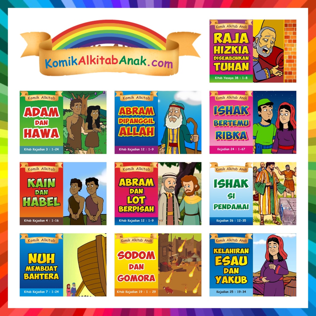 Komik Alkitab Anak Paket 10 Komik Cerita Alkitab Anak Bergambar Full Color Pilihan Judul Bebas Alkit