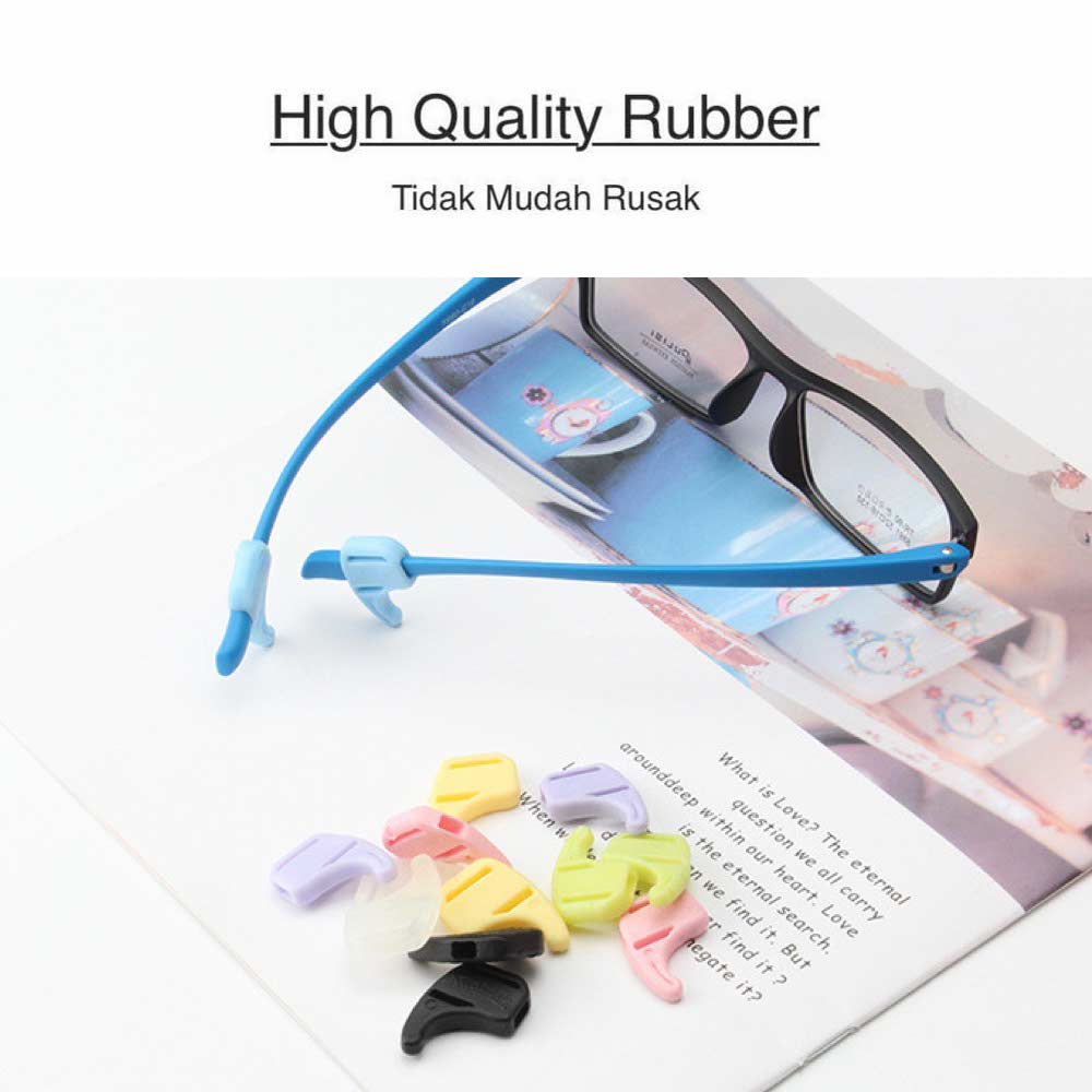 1 Pasang Pengait Kacamata Silikon - Anti Slip - Earhook Silicone - Penahan Hijab Style - KP8077 Group