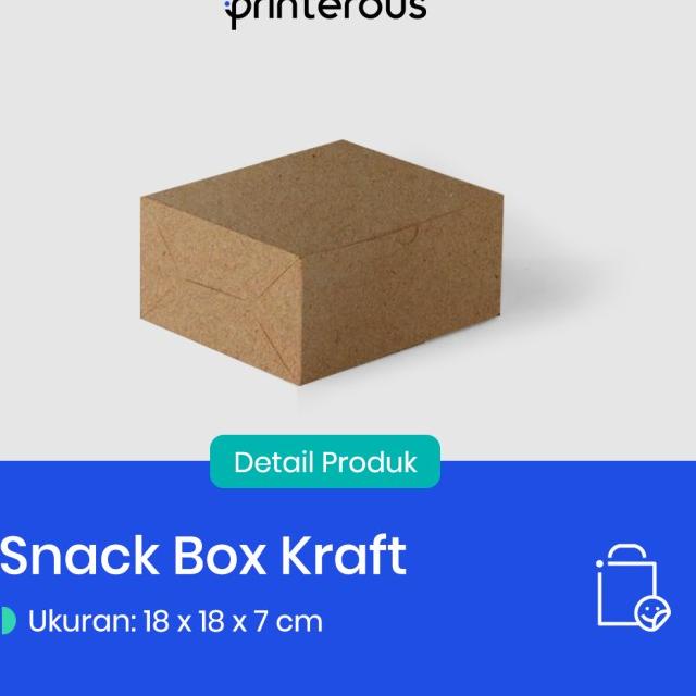 ➦ Snack Box Kraft / Kardus Kue / Kardus Snack Coklat - 18 x 18 x 7.5 cm ☎