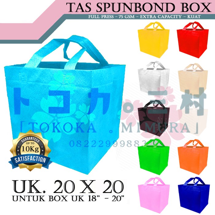 

SALE [Premium] Tas Spunbond Box Kue dan Kotak Nasi 20 x 20 cm - Goodie Bag - Putih