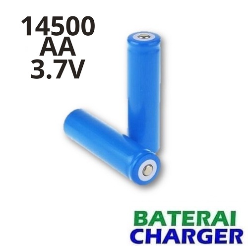 Batterai Baterai 14500 3.7V Rechargeable Batre Battree Lithium Battery Batere Cas Charger ( AA )14500 3.7