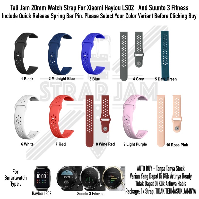 NIKE POLOS Strap Haylou LS02 / Suunto 3 Fitness - Tali Jam Tangan 20mm