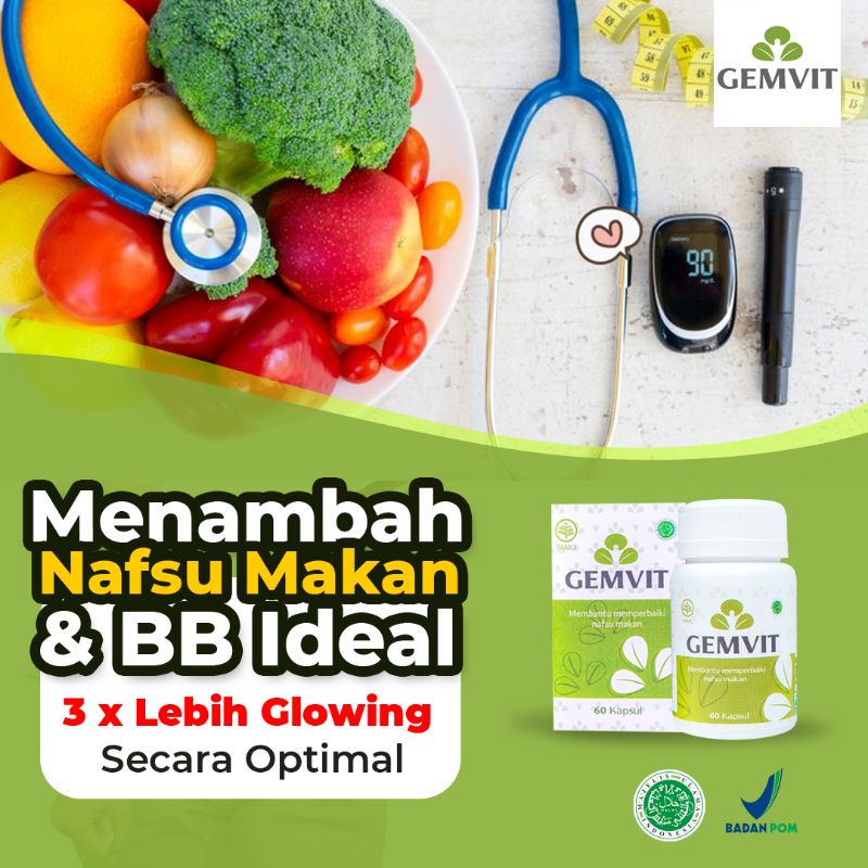 Gemvit 100% ori suplemen penggemuk badan bpom anak dewasa pemutih badan permanen ampuh original bpom