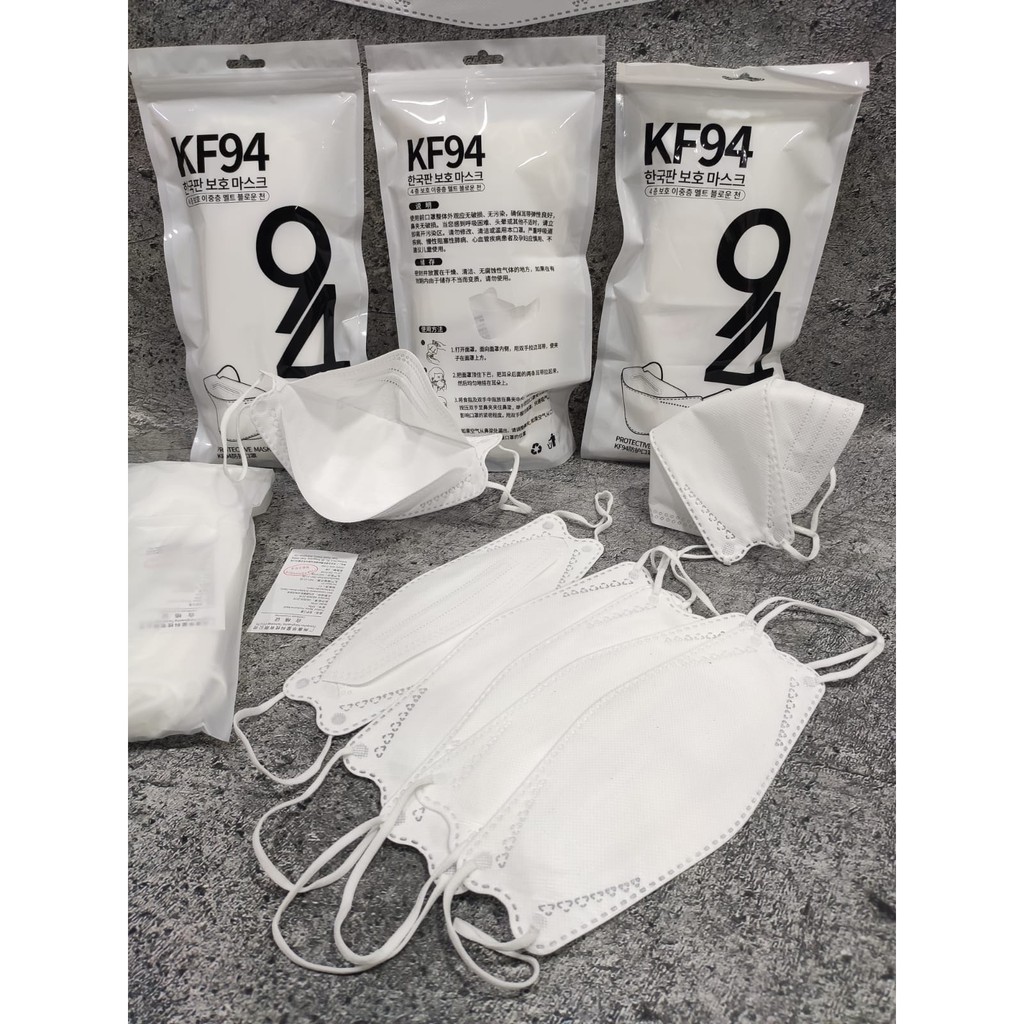 NEW MASKER KF94 PUTIH WHITE PACK 4PLY MURAH - PROTECTIVE MASK MEDICAL GRADE