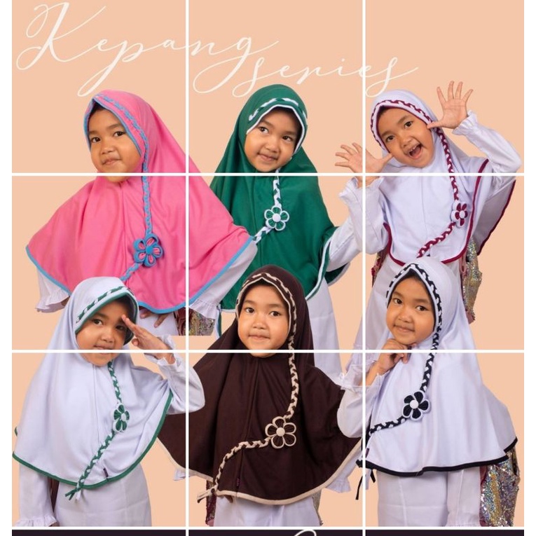 jilbab / anak / SD / hijab /allsize 6-10 tahun/ bahan KAOS / KEPANG